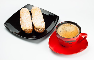 Image showing espresso cup and cake