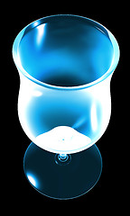 Image showing blue glass on the black background