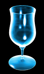 Image showing blue glass on the black background 