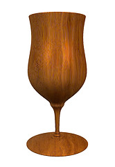 Image showing 3D illustration of a wood cup 