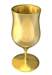 Image showing 3D illustration of a golden cup