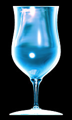 Image showing blue glass on the black background 