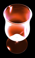 Image showing red glass on the black background