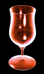 Image showing red glass on the black background