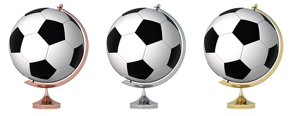 Image showing Abstract soccer globe