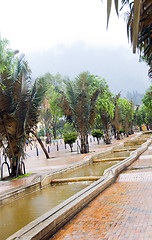 Image showing water running canals on Avenida Jimenez Candelaria Bogota Colomb