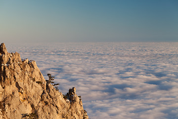 Image showing Evening rocks and sea in clouds