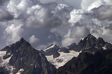 Image showing Cloudy mountains. Caucasus Mountains.