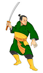 Image showing Samurai Warrior With Katana Sword