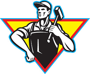 Image showing Worker With Hammer Retro