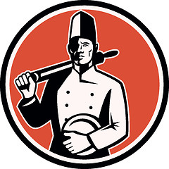 Image showing Cook Chef Baker With Roller Retro