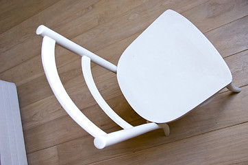 Image showing chair object retro paint white stand wooden floor 