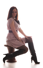 Image showing beautiful girl sitting on chair