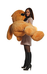 Image showing beautiful girl with toy bear