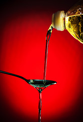 Image showing pouring oil on spoon