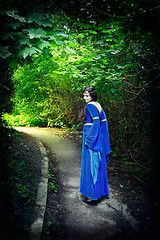 Image showing princess walk through darkest forest
