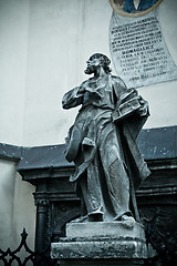 Image showing statue with book near Latin Cathedral