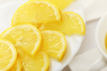 Image showing lemon slices on a dish