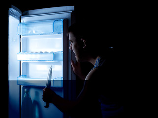 Image showing something horrible hiding in refrigerator