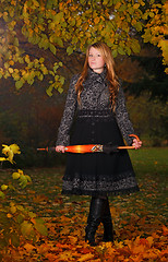 Image showing girl in autumn forest