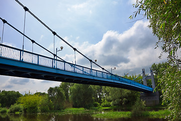Image showing metal bridge over the river