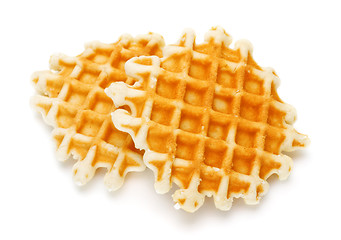 Image showing two crisp waffles