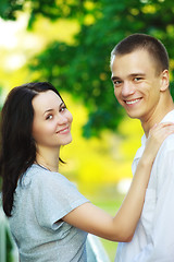 Image showing young couple in summer park