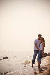 Image showing beautiful couple on a seashore