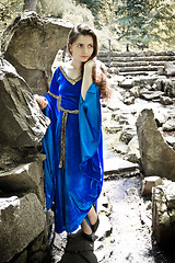 Image showing elf princess in stone garden