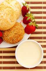 Image showing breakfast with strawberry