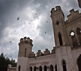 Image showing ancient castle under dark sky