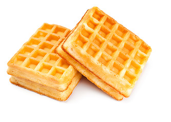 Image showing two soft waffles