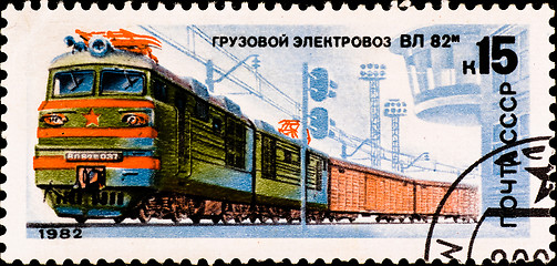 Image showing postage stamp shows russian train 