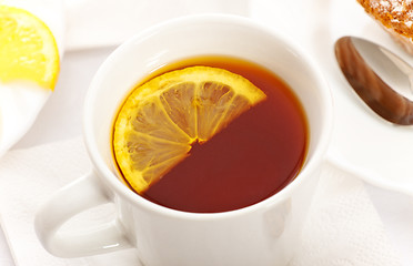 Image showing delicious tea with lemon