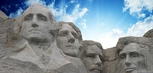 Image showing Sunset Colors over Mount Rushmore