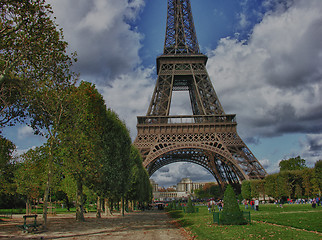 Image showing Clouds over Eiffel Tower in Paris