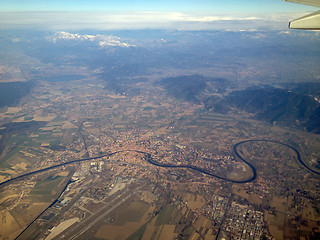 Image showing City of Pisa from Aircraft