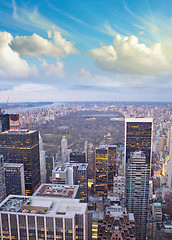 Image showing Clouds over Central Park in New York City