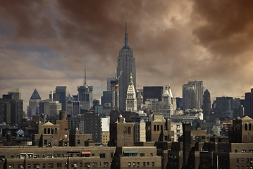 Image showing View of New York City from Brooklyn Bridge