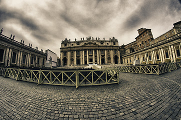 Image showing Detail of Piazza San Pietro Architecture in Rome