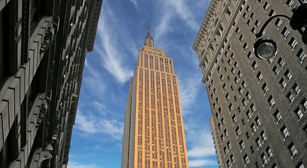 Image showing Sunset over Empire State Building, U.S.A.