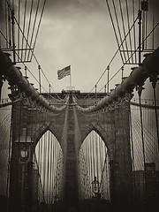 Image showing Brooklyn Bridge Detail in New York