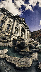 Image showing Detail of Trevi Fountain in Rome