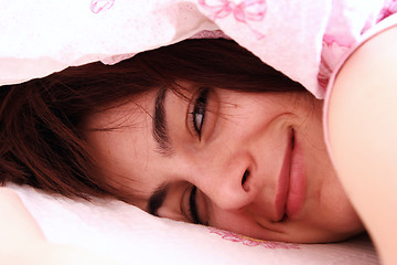 Image showing Beautiful young woman sleeping.