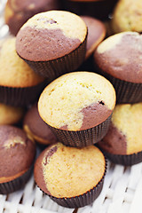 Image showing black and white muffins