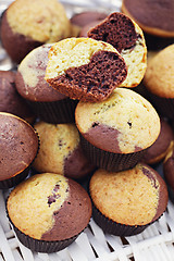 Image showing black and white muffins