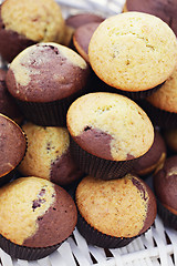 Image showing black and white muffins