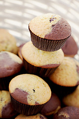 Image showing black and white muffins