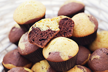 Image showing black and white muffins