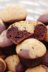 Image showing black and white muffins